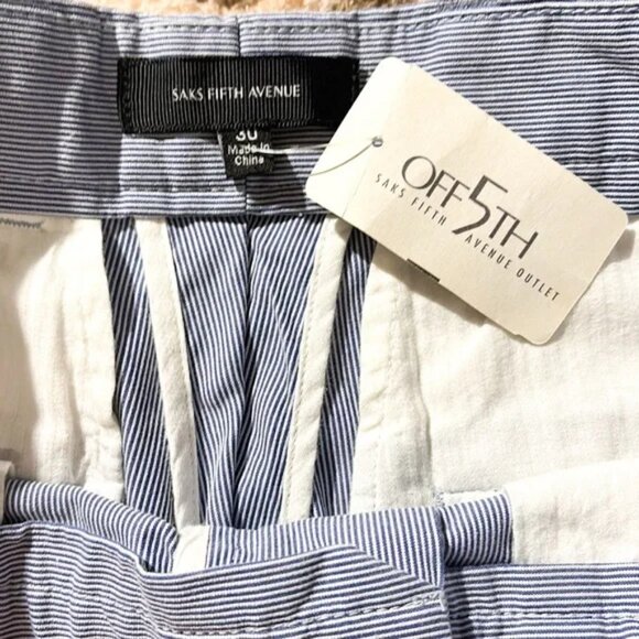 Saks Fifth Avenue NWT Blue Corded Pants Sz 30 - Picture 5 of 5